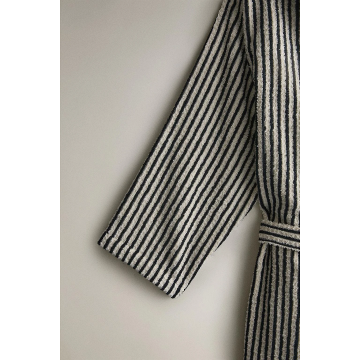 STRIPED BATHROBE WITH HOOD