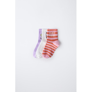 Набор из 3-х пар носков с принтами мороженого и полосками