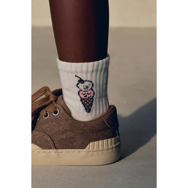 Набор из 3-х пар носков с принтами мороженого и полосками