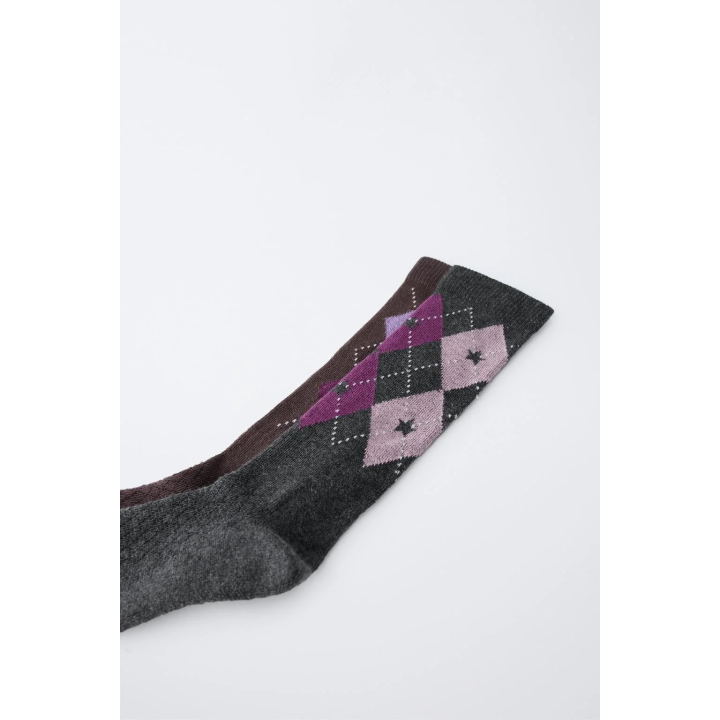 Набор из 2 пар колготок до колена в клетку