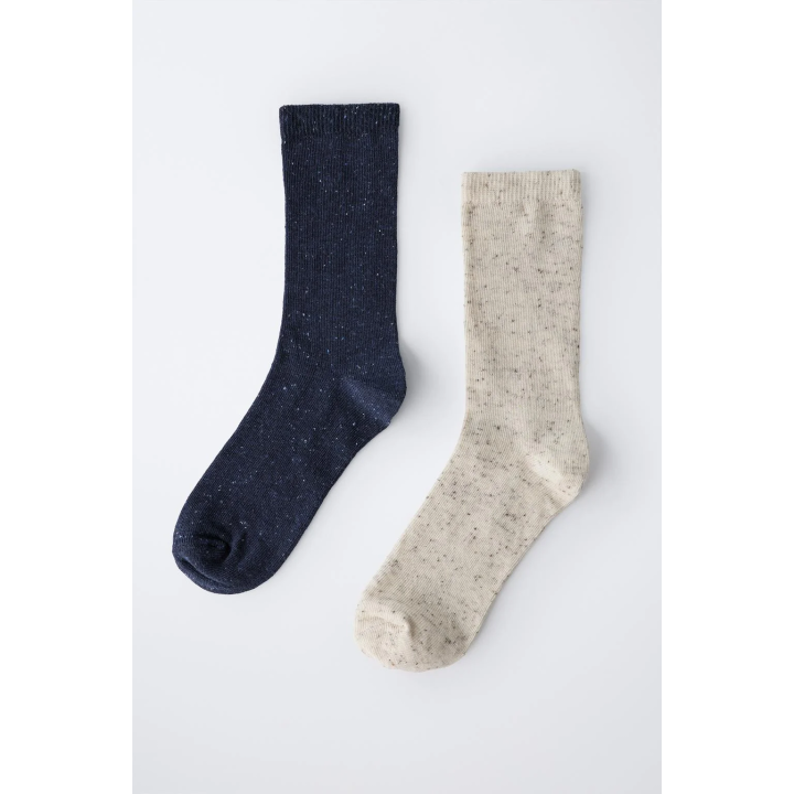 Набор из 2 пар длинных носков с пуговичным принтом