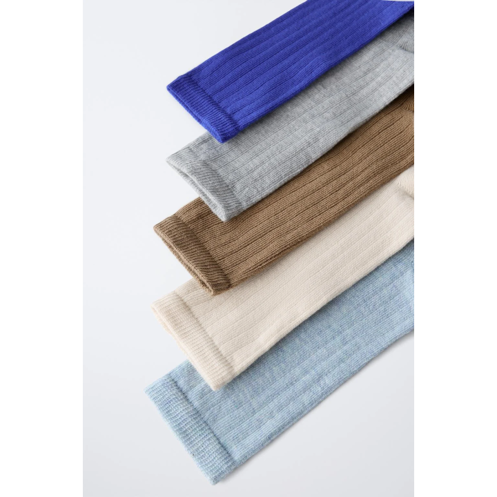 Набор из пяти длинных ребристых носков