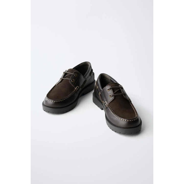 КОМБИНИРОВАННЫЕ КОЖАНЫЕ ТОПСАЙДЕРЫ