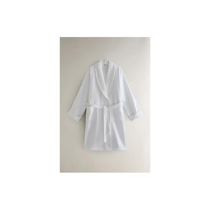 COTTON BATHROBE WITH APPLIQUÉ FABRIC