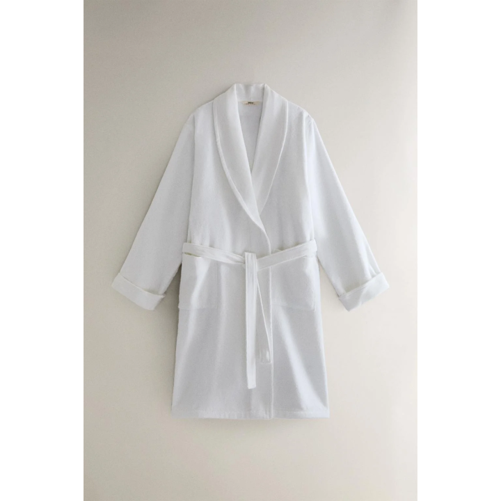 COTTON BATHROBE WITH APPLIQUÉ FABRIC