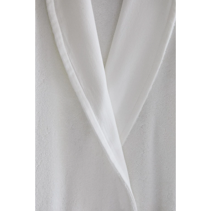 COTTON BATHROBE WITH APPLIQUÉ FABRIC