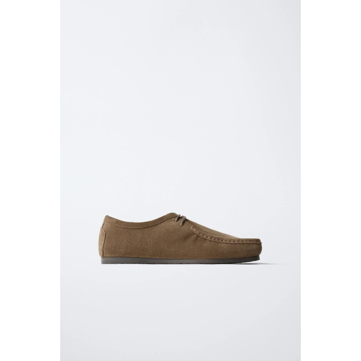 КОЖАНЫЕ ТУФЛИ С ДЕКОРАТИВНОЙ ПРОСТРОЧКОЙ