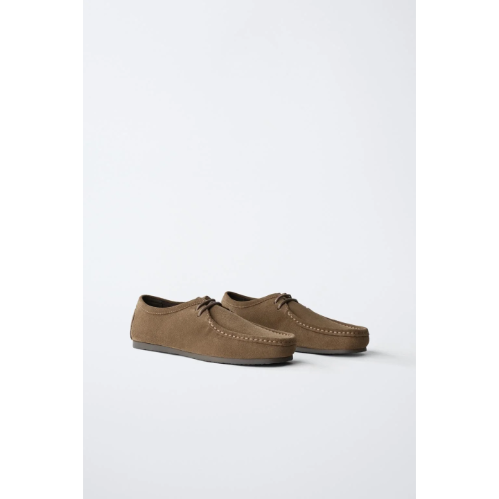 КОЖАНЫЕ ТУФЛИ С ДЕКОРАТИВНОЙ ПРОСТРОЧКОЙ