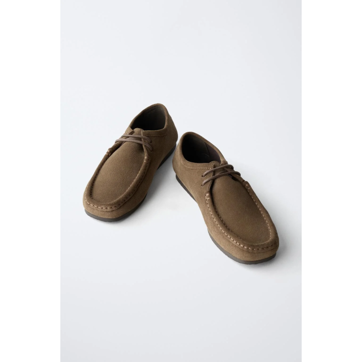 КОЖАНЫЕ ТУФЛИ С ДЕКОРАТИВНОЙ ПРОСТРОЧКОЙ