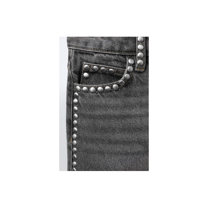 ДЖИНСЫ STRAIGHT С ЗАКЛЕПКАМИ