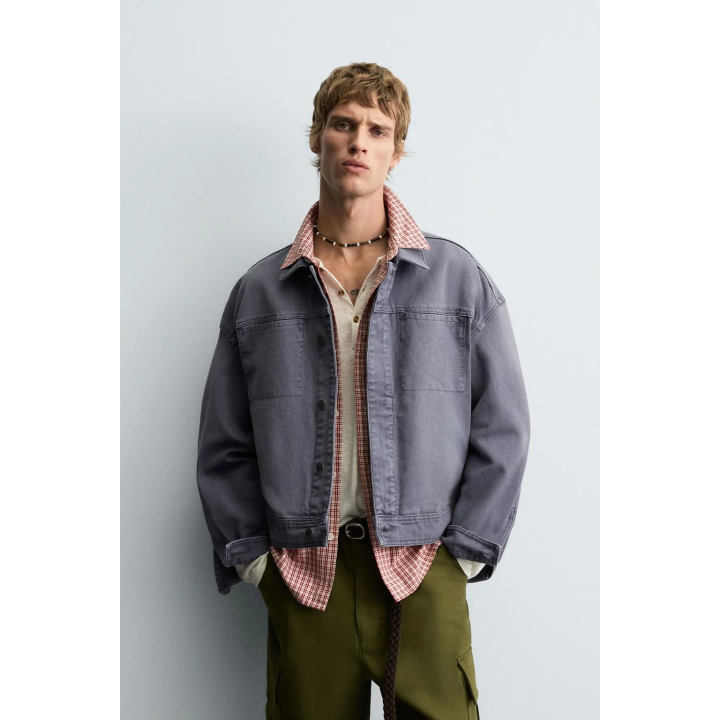 КУРТКА С ЭФФЕКТОМ ПОТЕРТОСТИ BOXY FIT