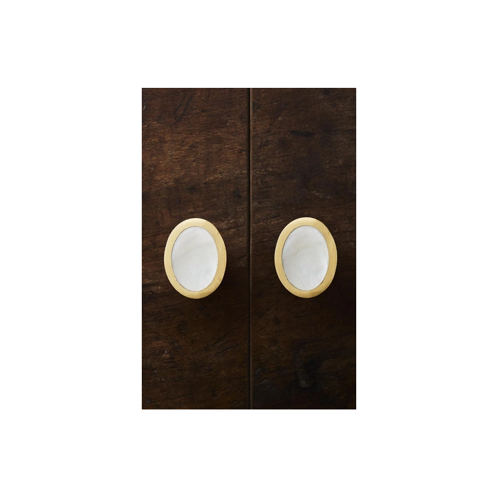 PACK OF OVAL MOTHER-OF-PEARL DOOR KNOBS (PACK OF 2)