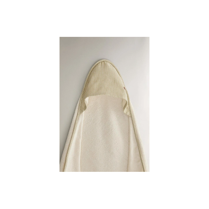STRIPED MUSLIN HOODED BABY TOWEL