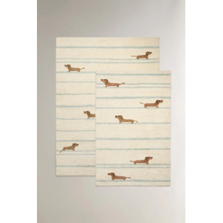 CHILDREN'S DOG DESIGN COTTON RUG