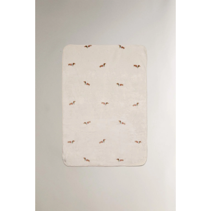 FLEECE DACHSHUND DOG BABY BLANKET