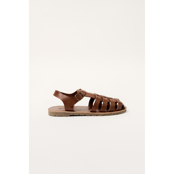 Сандалии из ограниченной коллекции кожаные в форме клетки