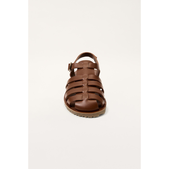 Сандалии из ограниченной коллекции кожаные в форме клетки