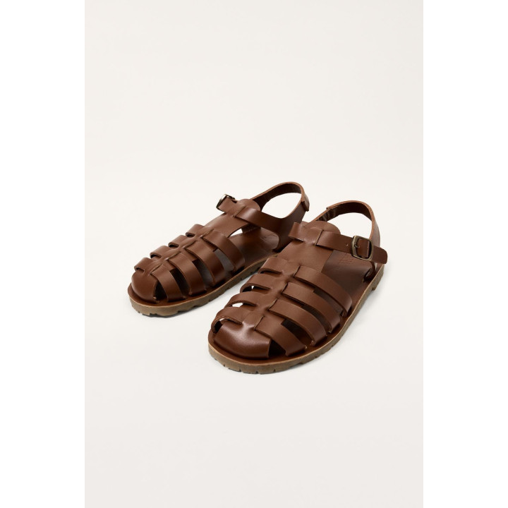 Сандалии из ограниченной коллекции кожаные в форме клетки