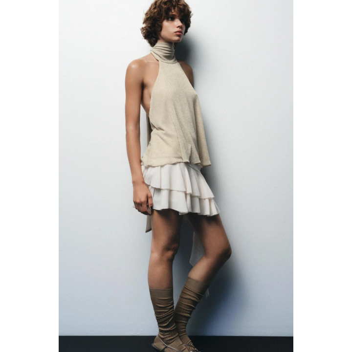 ТОП С ГОРЛОВИНОЙ ХАЛТЕР ИЗ МЕТАЛЛИЗИРОВАННОЙ НИТИ