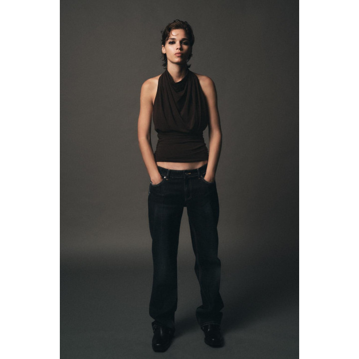 ТОП С ГОРЛОВИНОЙ ХАЛТЕР И ДРАПИРОВКОЙ