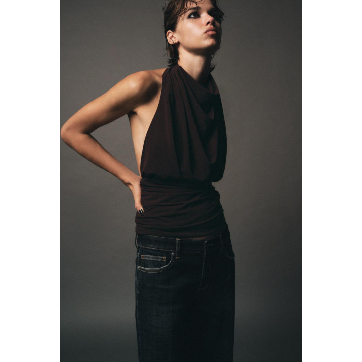 ТОП С ГОРЛОВИНОЙ ХАЛТЕР И ДРАПИРОВКОЙ