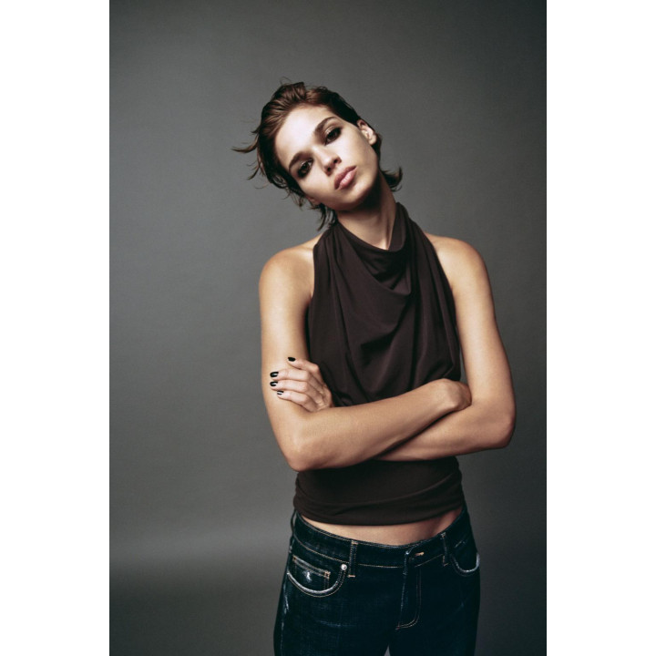 ТОП С ГОРЛОВИНОЙ ХАЛТЕР И ДРАПИРОВКОЙ