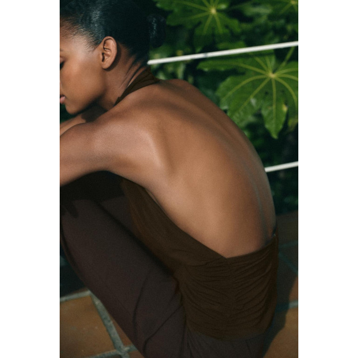 ТОП С ГОРЛОВИНОЙ ХАЛТЕР И ДРАПИРОВКОЙ