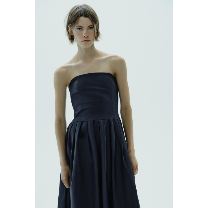 ПЛАТЬЕ ИЗ ПОПЛИНА С ОТКРЫТЫМИ ПЛЕЧАМИ