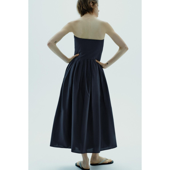 ПЛАТЬЕ ИЗ ПОПЛИНА С ОТКРЫТЫМИ ПЛЕЧАМИ