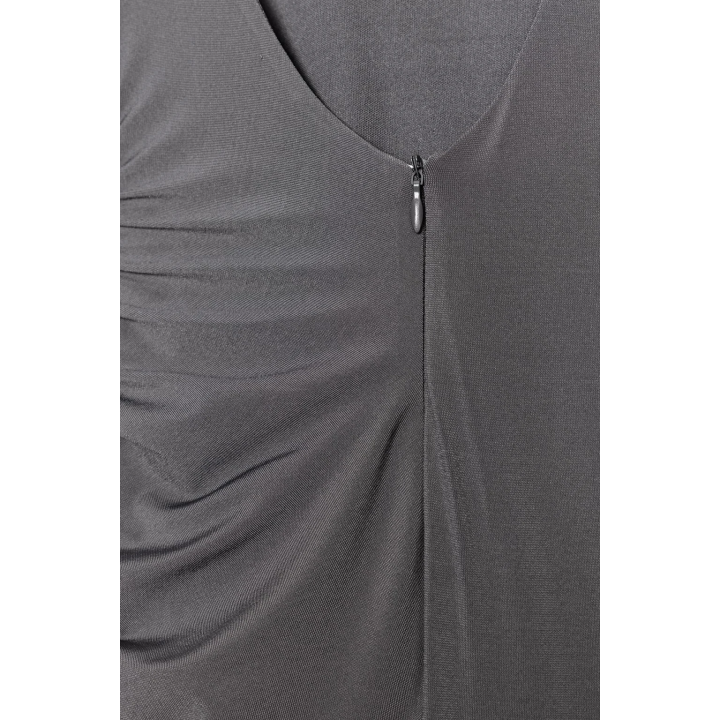 ПЛАТЬЕ МИДИ С ДРАПИРОВКОЙ И ПОДПЛЕЧНИКАМИ