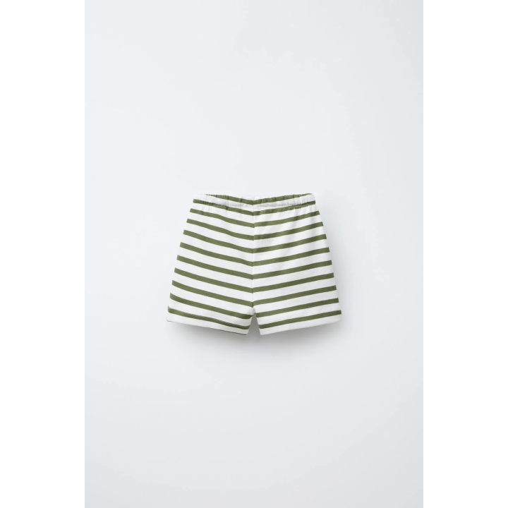 НАБОР ИЗ ДВУХ ОДНОТОННЫХ ШОРТОВ-БЕРМУД В ПОЛОСКУ