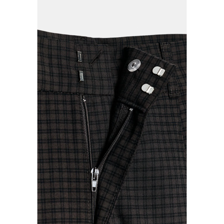 БРЮКИ В КЛЕТКУ С ЗАЩИПАМИ