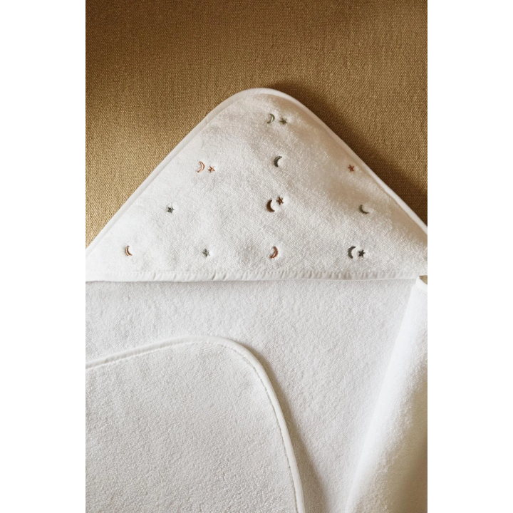 MOON AND STAR HOODED BABY TOWEL