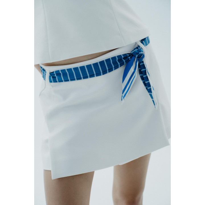 ЮБКА-ШОРТЫ В ПОЛОСКУ С ПЛАТКОМ