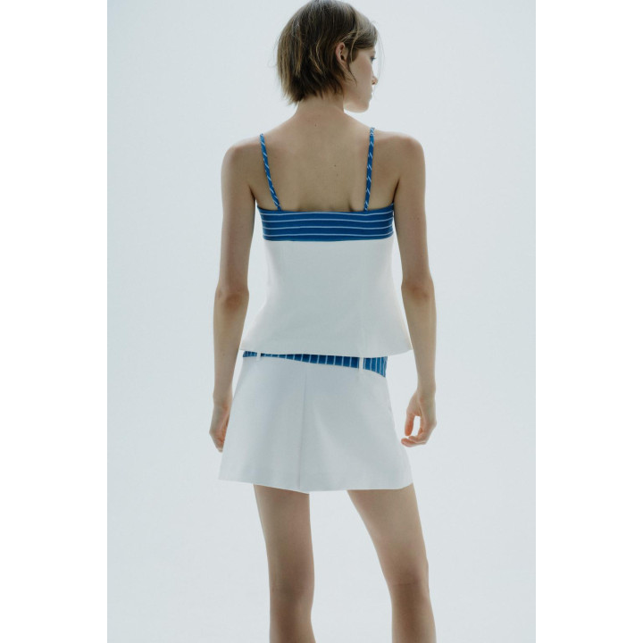 ЮБКА-ШОРТЫ В ПОЛОСКУ С ПЛАТКОМ