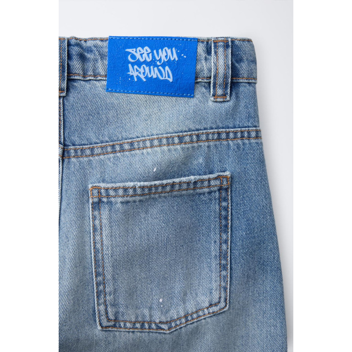 ДЖИНСЫ RELAXED BALLOON С ПЯТНАМИ