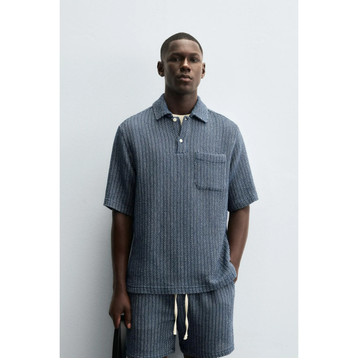 РУБАШКА-ПОЛО ИЗ РЕЛЬЕФНОЙ ТКАНИ