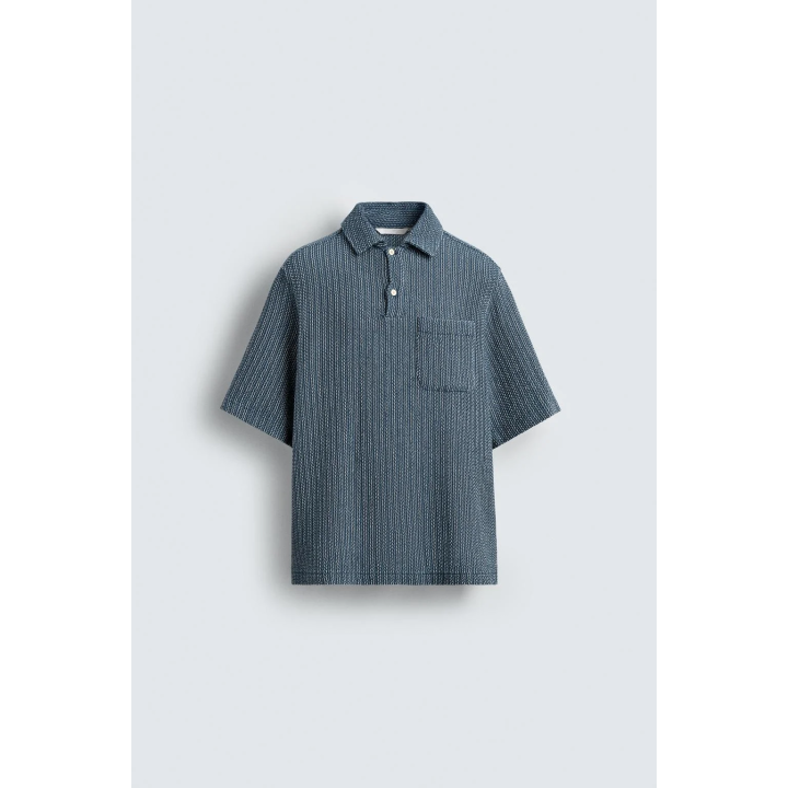 РУБАШКА-ПОЛО ИЗ РЕЛЬЕФНОЙ ТКАНИ