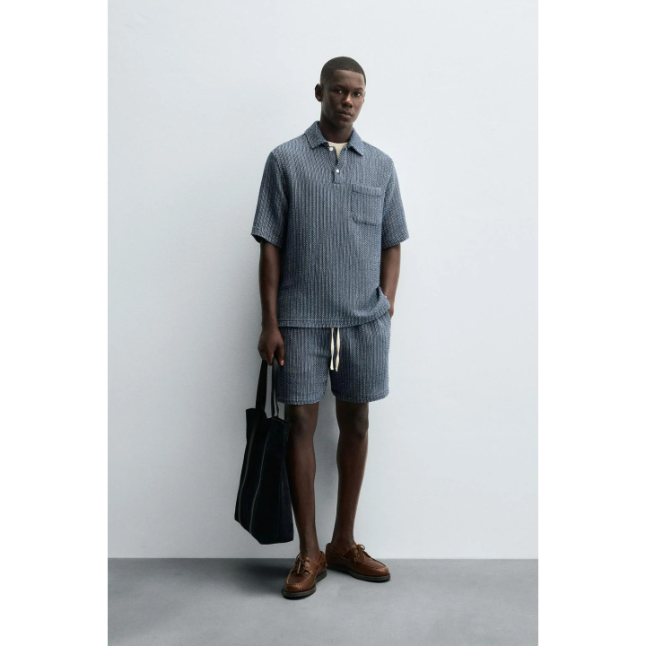 РУБАШКА-ПОЛО ИЗ РЕЛЬЕФНОЙ ТКАНИ