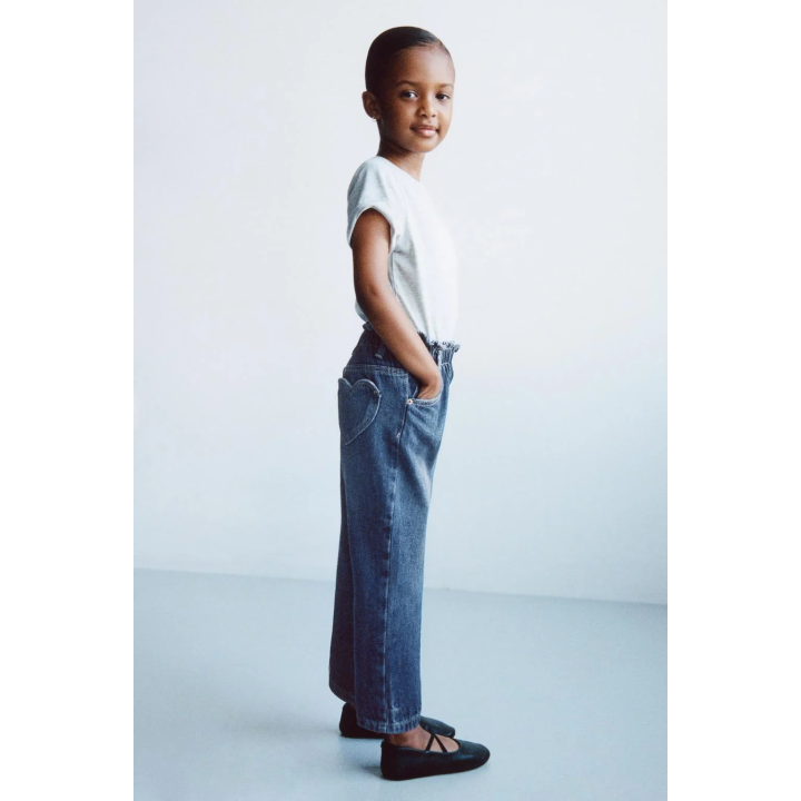 ДЖИНСЫ BAGGY С КАРМАНАМИ «СЕРДЦА»