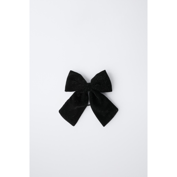 БАРХАТНАЯ РЕЗИНКА ДЛЯ ВОЛОС С БЛЕСТЯЩИМИ БАНТАМИ