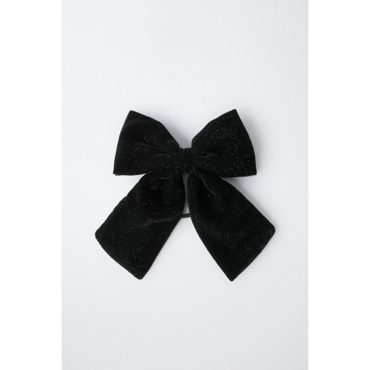 БАРХАТНАЯ РЕЗИНКА ДЛЯ ВОЛОС С БЛЕСТЯЩИМИ БАНТАМИ