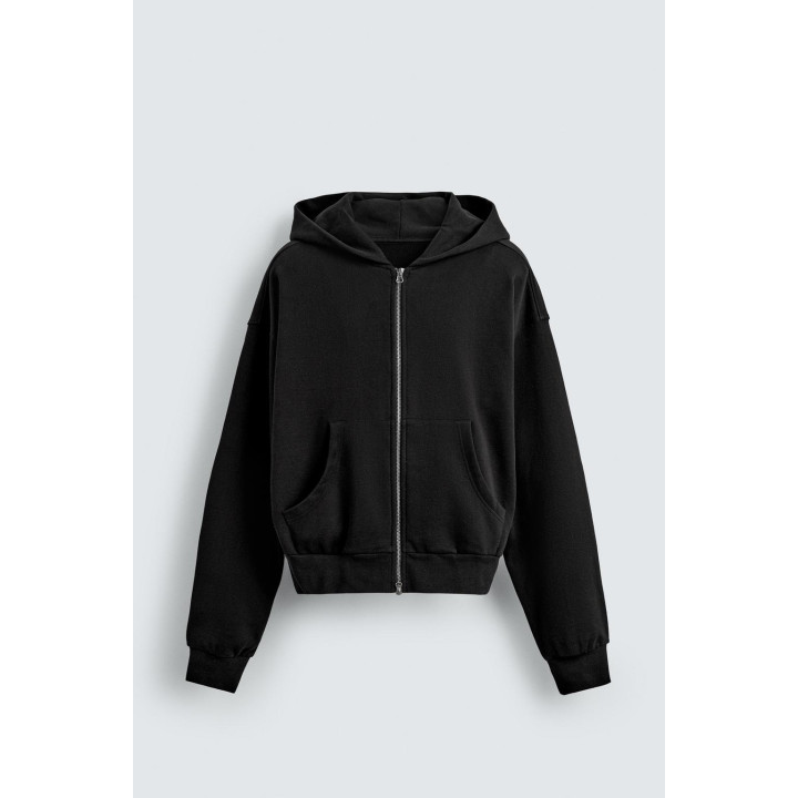 УКОРОЧЕННАЯ ТОЛСТОВКА С КАПЮШОНОМ