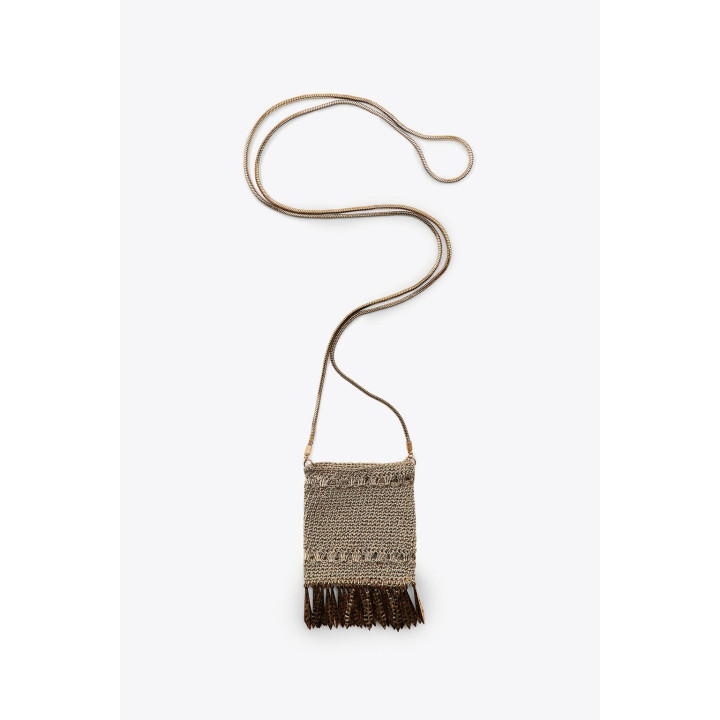 МИНИ-СУМКА ИЗ СЕТКИ С МЕТАЛЛИЧЕСКОЙ БАХРОМОЙ