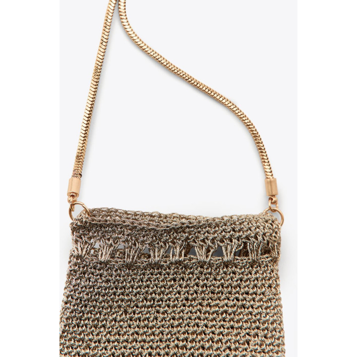 МИНИ-СУМКА ИЗ СЕТКИ С МЕТАЛЛИЧЕСКОЙ БАХРОМОЙ