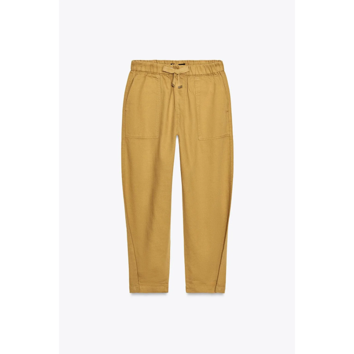 БРЮКИ-ДЖОГГЕРЫ С ЗАСТЕЖКОЙ НА КНОПКУ СНИЗУ