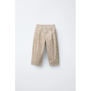 ВЕЛЬВЕТОВЫЕ БРЮКИ С ЦВЕТОЧНЫМ ПРИНТОМ