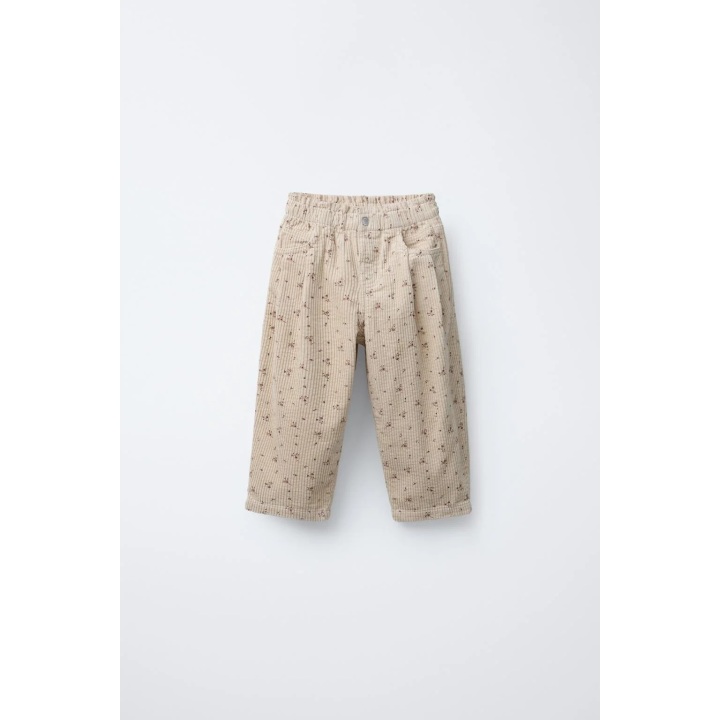 ВЕЛЬВЕТОВЫЕ БРЮКИ С ЦВЕТОЧНЫМ ПРИНТОМ