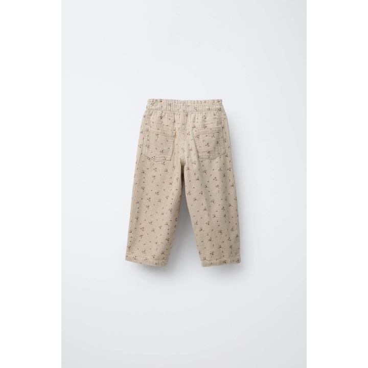 ВЕЛЬВЕТОВЫЕ БРЮКИ С ЦВЕТОЧНЫМ ПРИНТОМ