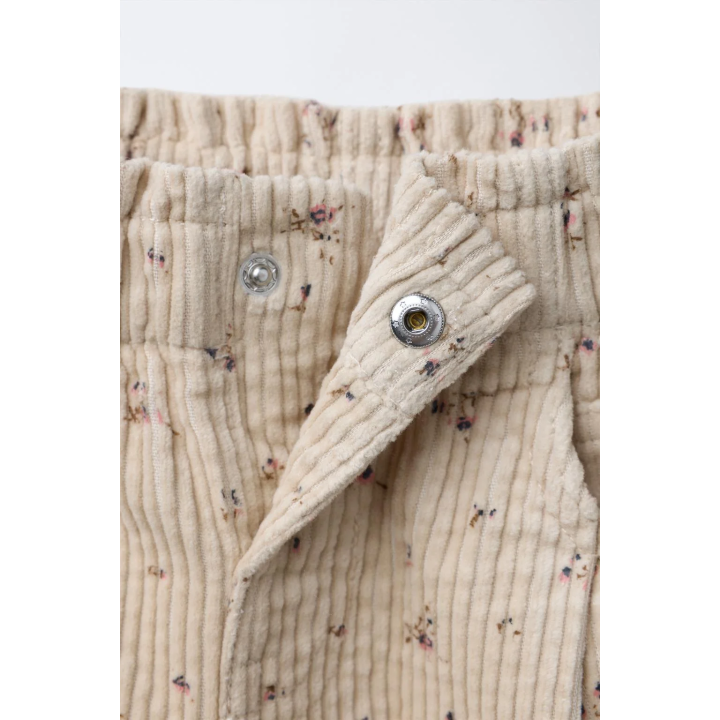 ВЕЛЬВЕТОВЫЕ БРЮКИ С ЦВЕТОЧНЫМ ПРИНТОМ